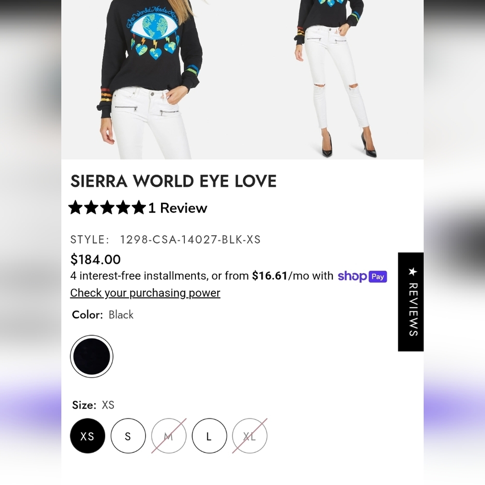 Lauren Moshi Sierra World Eye Love sweatshirt - Picture 5 of 14